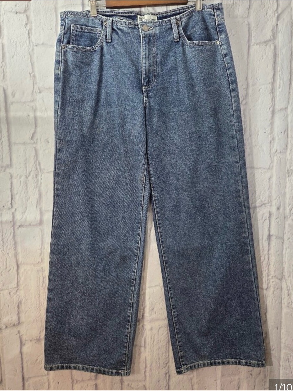 No Boundaries Large Vintage Wash Denim Blue High Rise Wide Leg Jeans